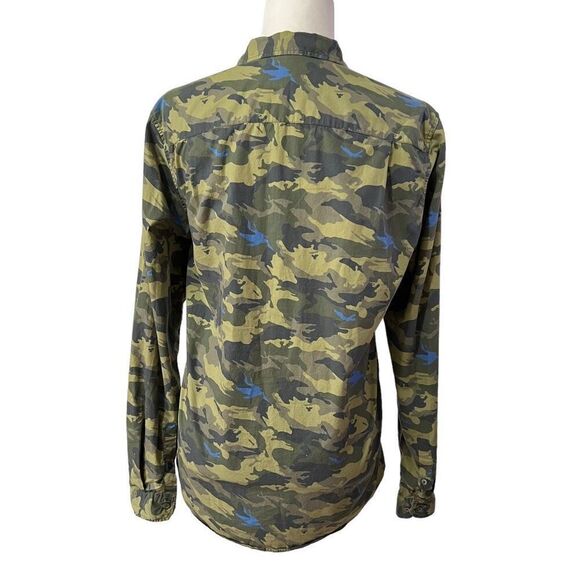 Zadig & Voltaire Iconic Green Camouflage Medium Print Long-Sleeve Button-Down To - Picture 8 of 12